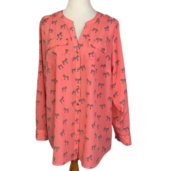 🧨Charter Club - Fun Zebra Print Blouse - 0X & XL - Picture 3 of 6